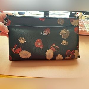 Coach Clutch Floral Black with wristlet